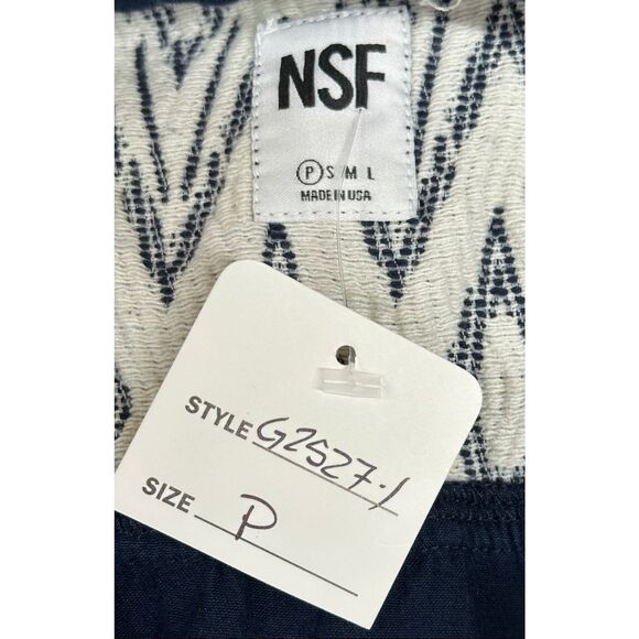 NSF Diamond Patterned Long Sleeve in Navy NWT Size Petite - Picture 3 of 4